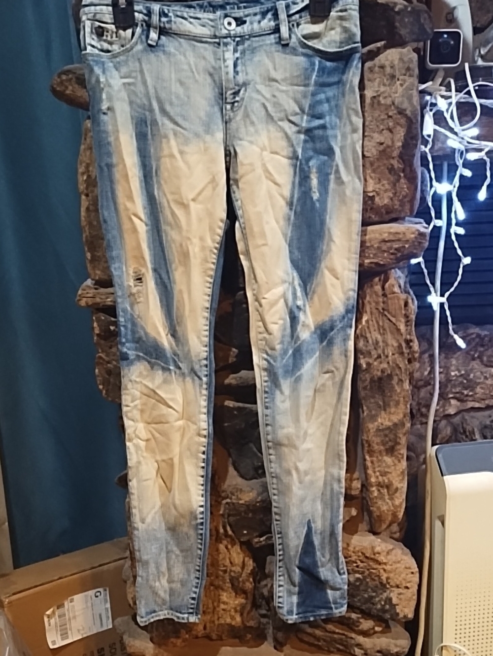 Ralph Lauren Junior Blue and White Tie-Dye Skinny Jeans